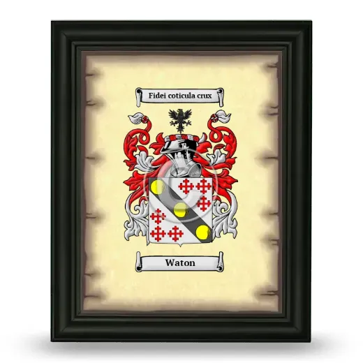 Waton Coat of Arms Framed - Black