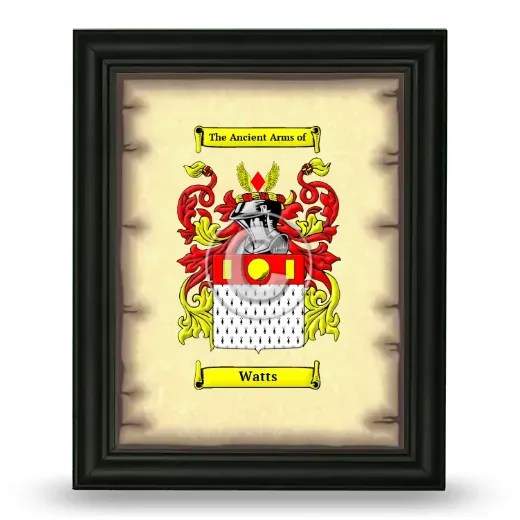 Watts Coat of Arms Framed - Black