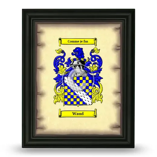 Waud Coat of Arms Framed - Black