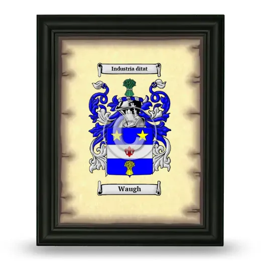 Waugh Coat of Arms Framed - Black