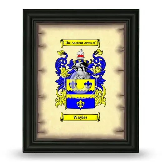 Wayles Coat of Arms Framed - Black