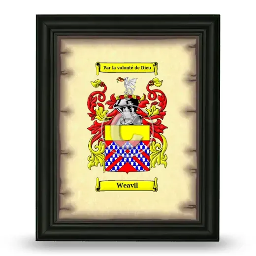 Weavil Coat of Arms Framed - Black