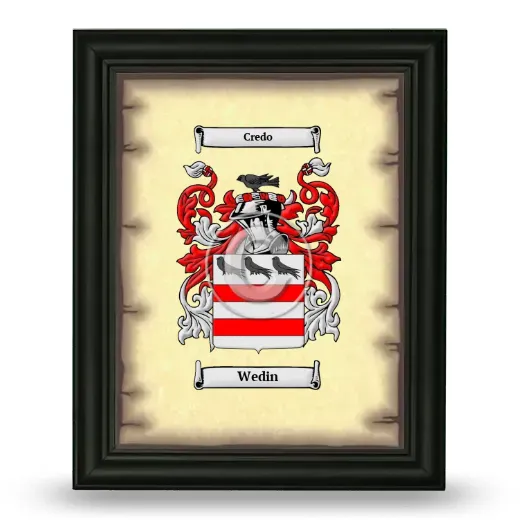 Wedin Coat of Arms Framed - Black