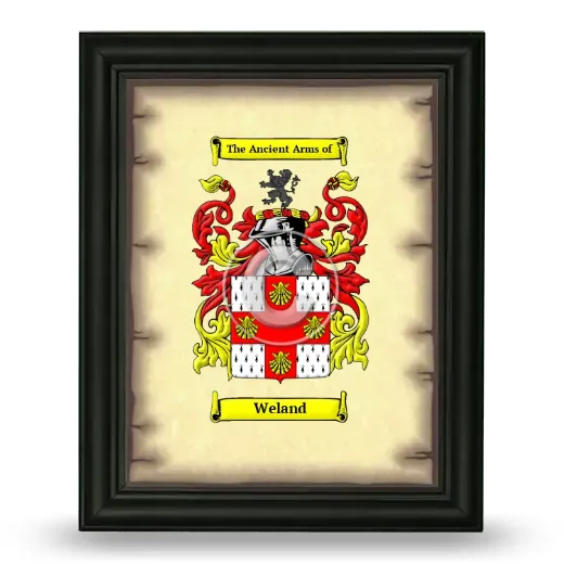 Weland Coat of Arms Framed - Black