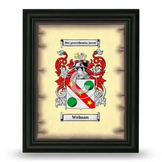 Welman Coat of Arms Framed - Black