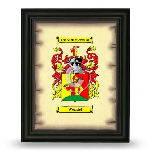 Wendel Coat of Arms Framed - Black