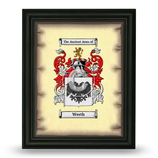 Werth Coat of Arms Framed - Black