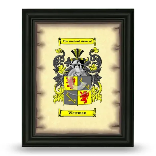 Wertman Coat of Arms Framed - Black