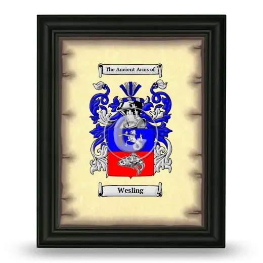 Wesling Coat of Arms Framed - Black