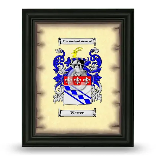 Wetten Coat of Arms Framed - Black