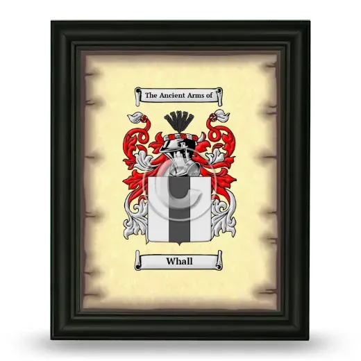 Whall Coat of Arms Framed - Black