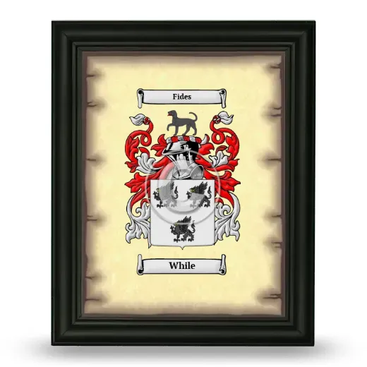 While Coat of Arms Framed - Black