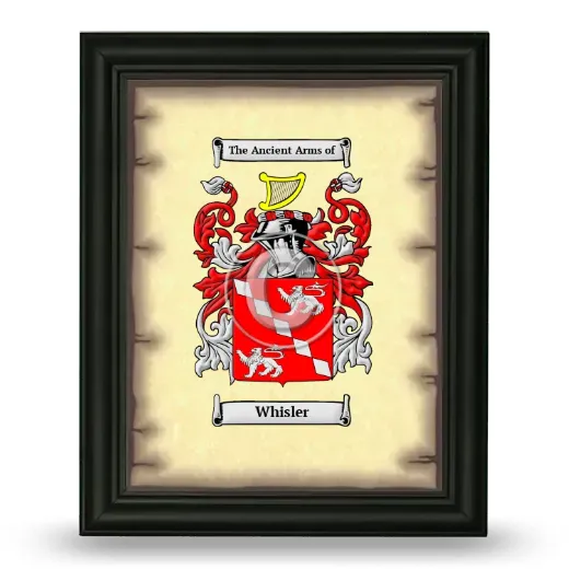 Whisler Coat of Arms Framed - Black