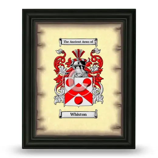 Whiston Coat of Arms Framed - Black