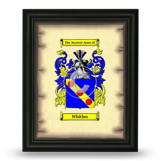 Whitlan Coat of Arms Framed - Black