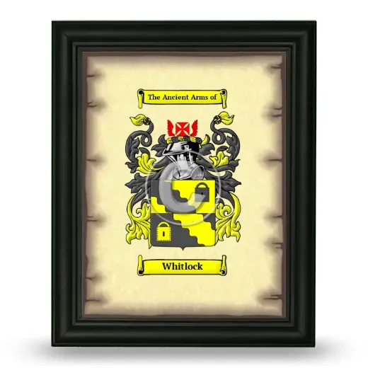 Whitlock Coat of Arms Framed - Black