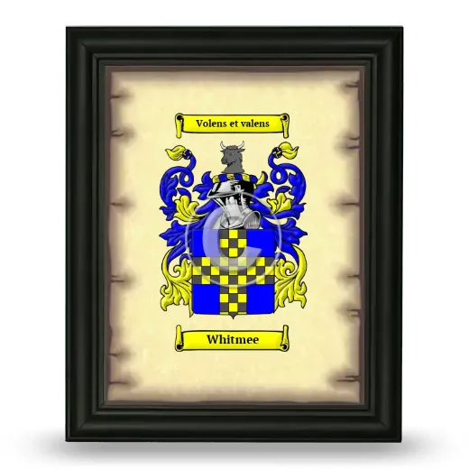Whitmee Coat of Arms Framed - Black