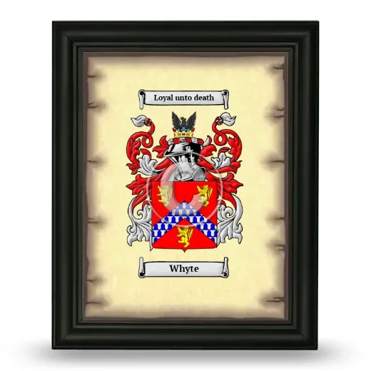 Whyte Coat of Arms Framed - Black