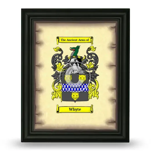 Whyte Coat of Arms Framed - Black