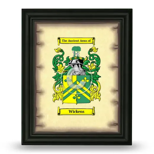 Wickens Coat of Arms Framed - Black