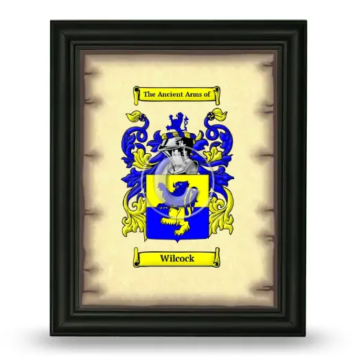 Wilcock Coat of Arms Framed - Black