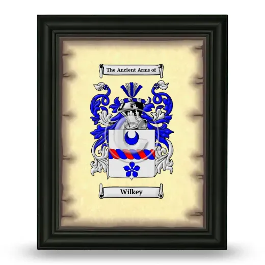 Wilkey Coat of Arms Framed - Black