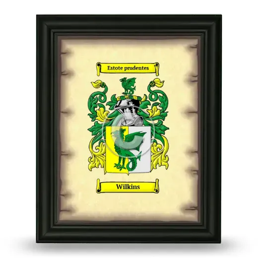 Wilkins Coat of Arms Framed - Black