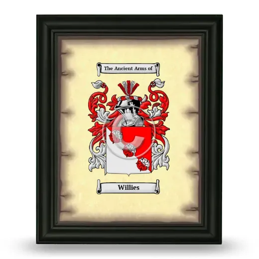 Willies Coat of Arms Framed - Black