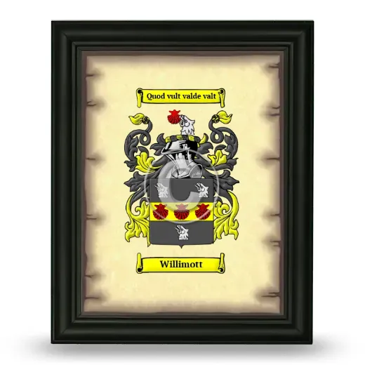Willimott Coat of Arms Framed - Black