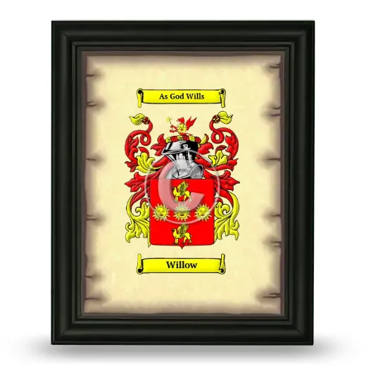 Willow Coat of Arms Framed - Black