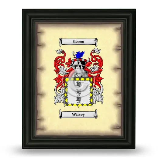 Wilsey Coat of Arms Framed - Black