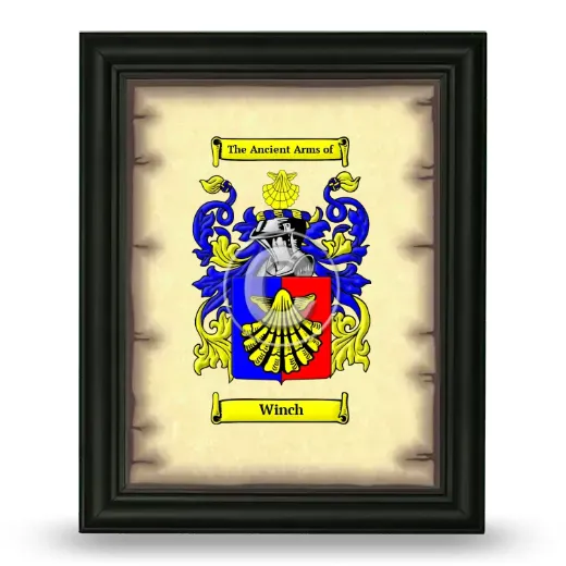Winch Coat of Arms Framed - Black