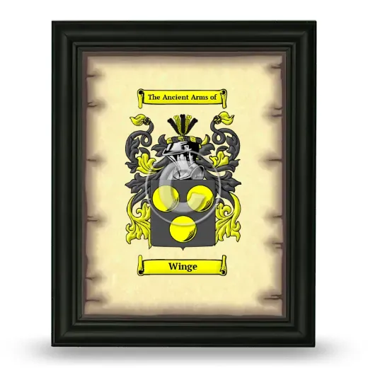 Winge Coat of Arms Framed - Black