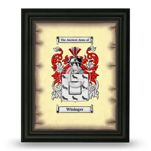 Wininger Coat of Arms Framed - Black