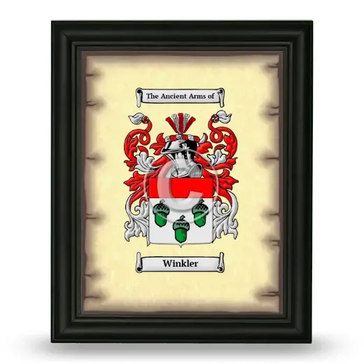 Winkler Coat of Arms Framed - Black