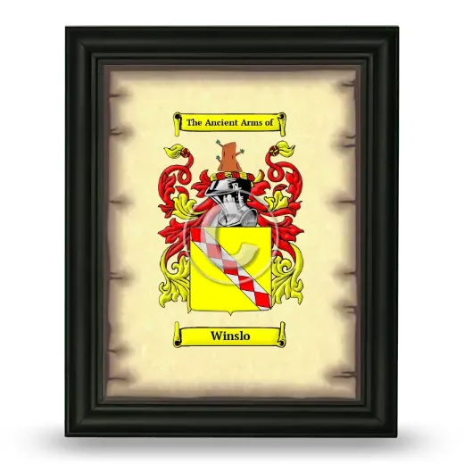 Winslo Coat of Arms Framed - Black