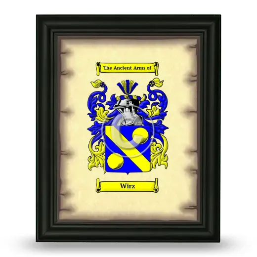 Wirz Coat of Arms Framed - Black