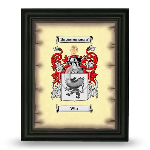 Witt Coat of Arms Framed - Black