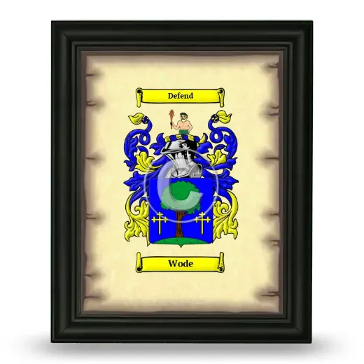 Wode Coat of Arms Framed - Black