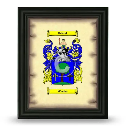 Wodes Coat of Arms Framed - Black