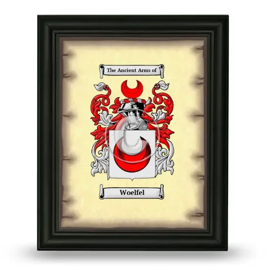 Woelfel Coat of Arms Framed - Black