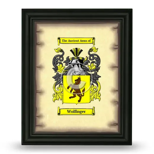 Wolfinger Coat of Arms Framed - Black