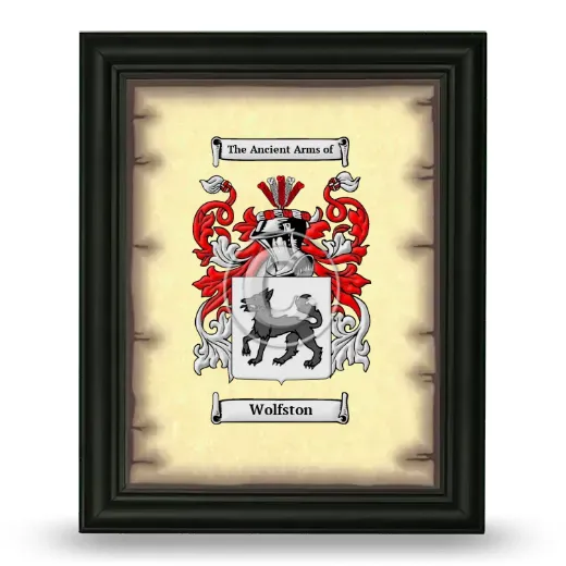 Wolfston Coat of Arms Framed - Black