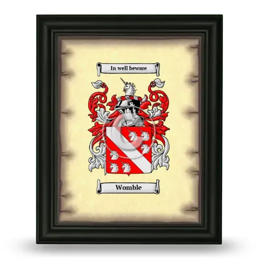 Womble Coat of Arms Framed - Black