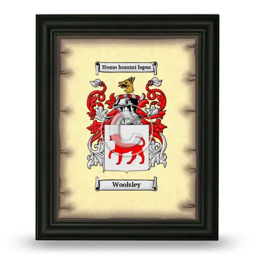 Woolsley Coat of Arms Framed - Black