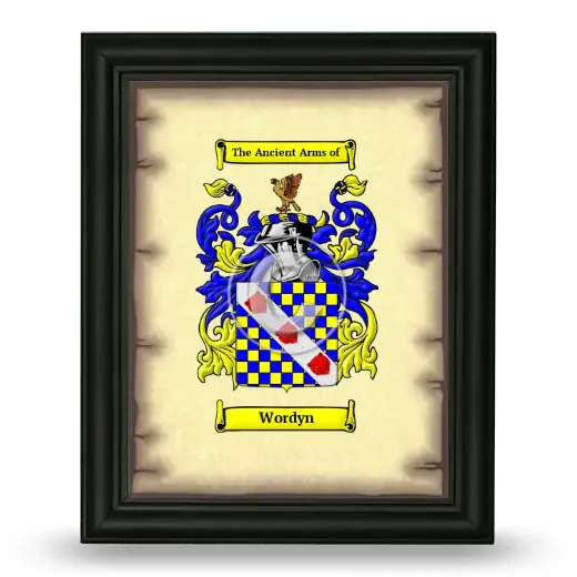 Wordyn Coat of Arms Framed - Black