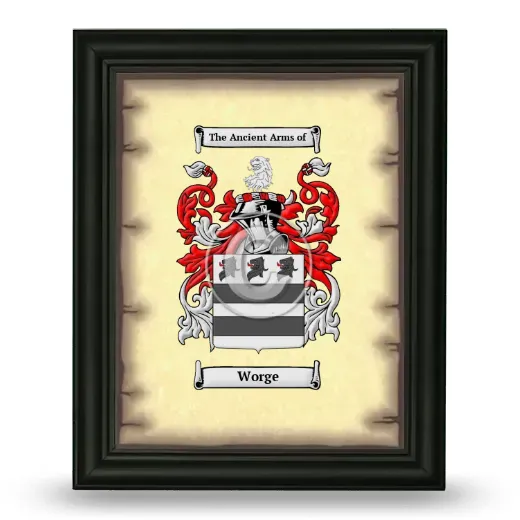 Worge Coat of Arms Framed - Black