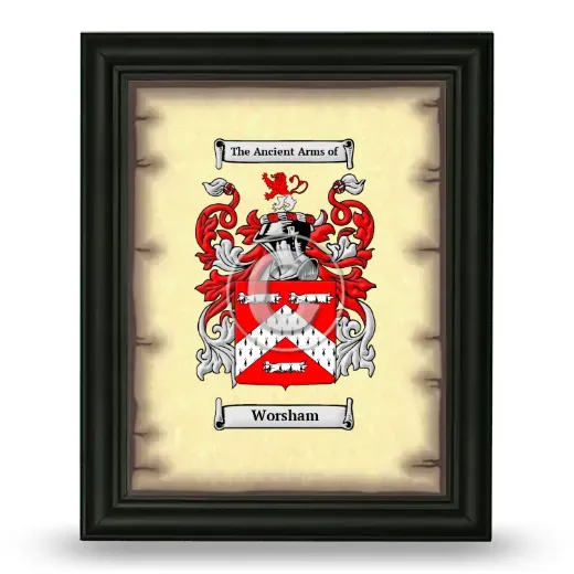 Worsham Coat of Arms Framed - Black