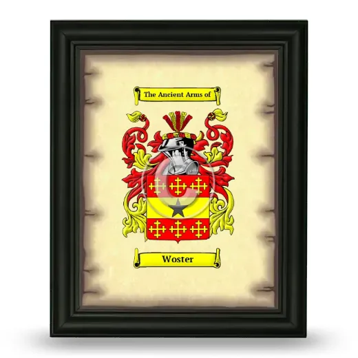 Woster Coat of Arms Framed - Black