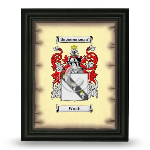Wroth Coat of Arms Framed - Black